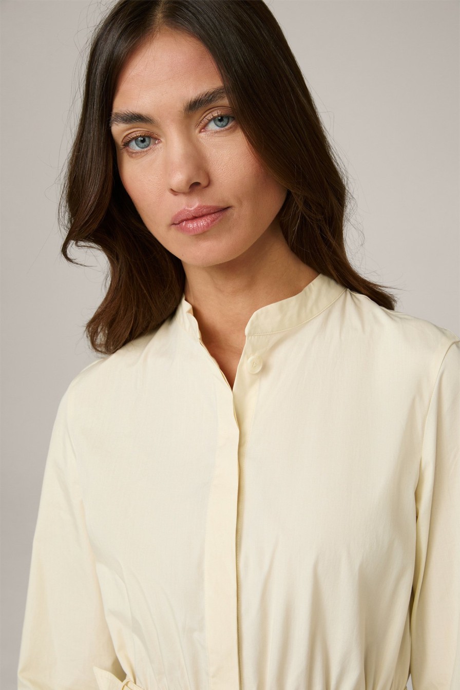 Best Windsor Poplin Cotton Shirt Dress With Belt In Pale Yellow