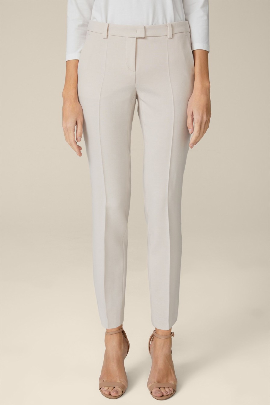 Online Windsor Wool Crepe Suit Trousers In Light Beige