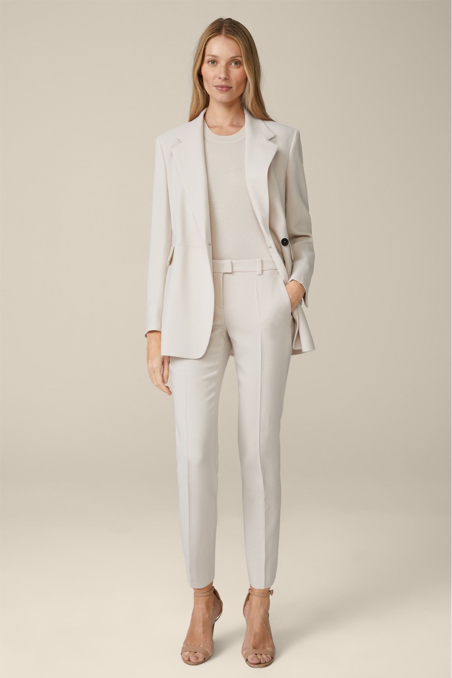 Online Windsor Wool Crepe Suit Trousers In Light Beige