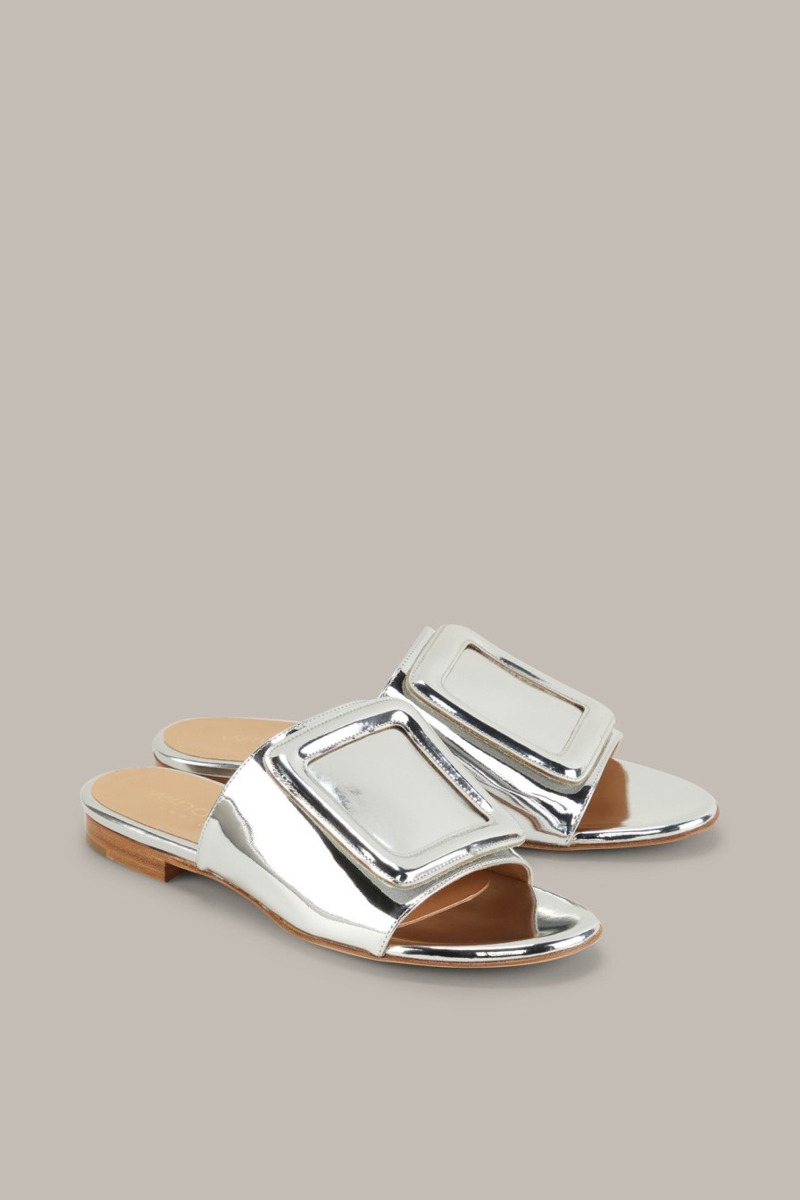 Best Windsor Leather Slides By Unutzer In Silver