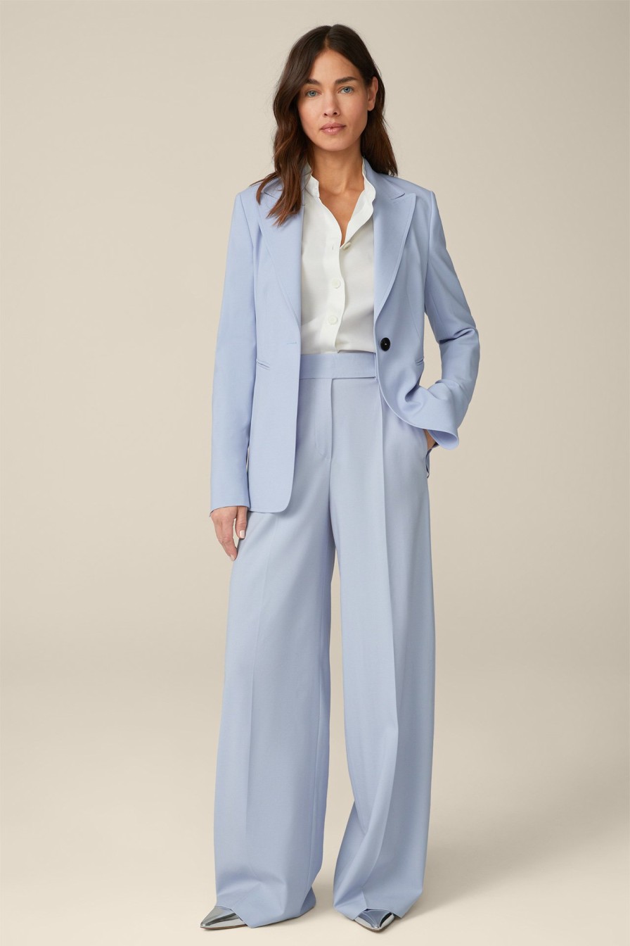 Online Windsor Crepe Shirt-Style Blouse With Stand-Up Collar In Ecru