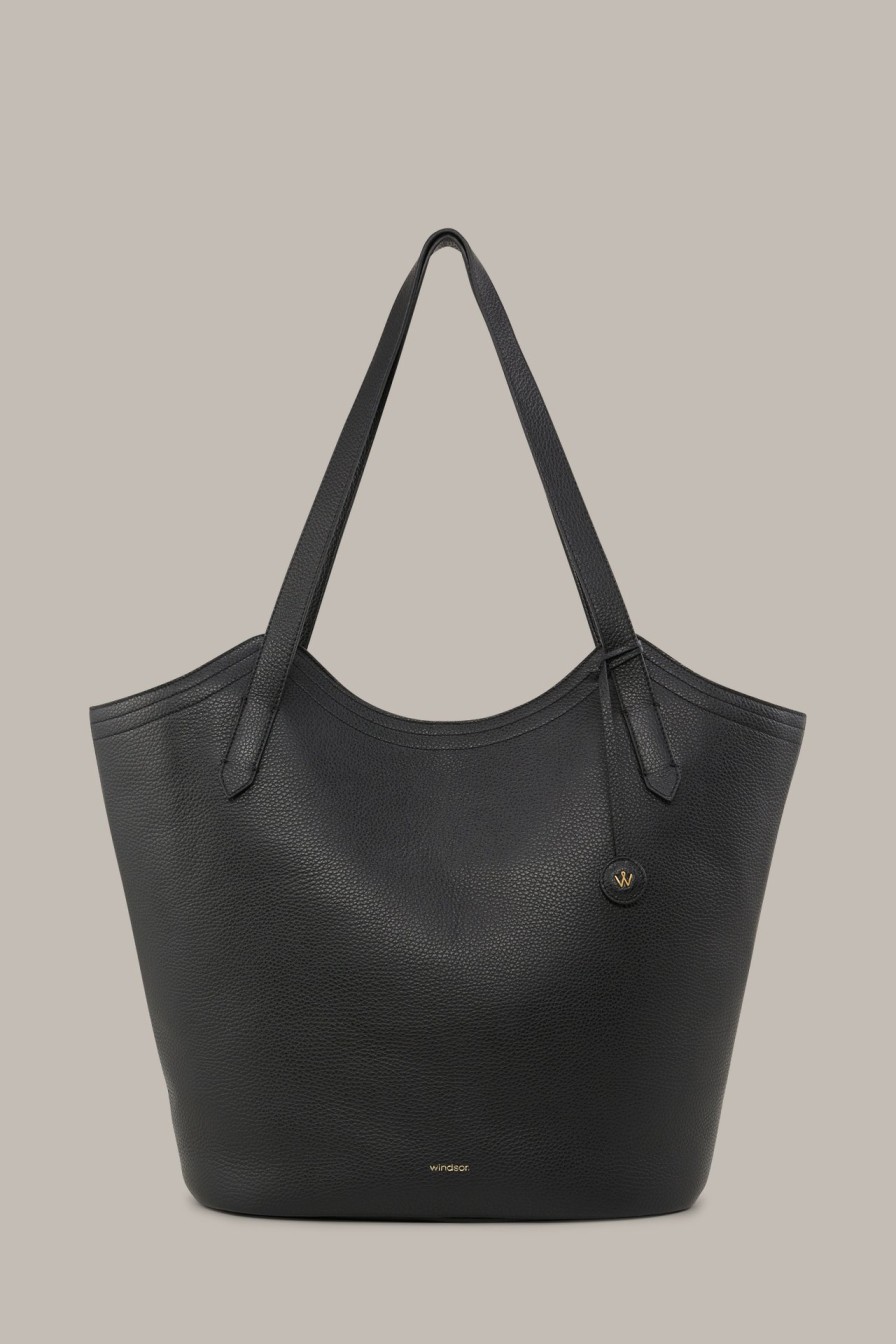 Hot Windsor Nappa Leather Shopper In Black