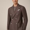 Best Windsor Secco Double-Breasted Virgin Wool Jacket In Brown