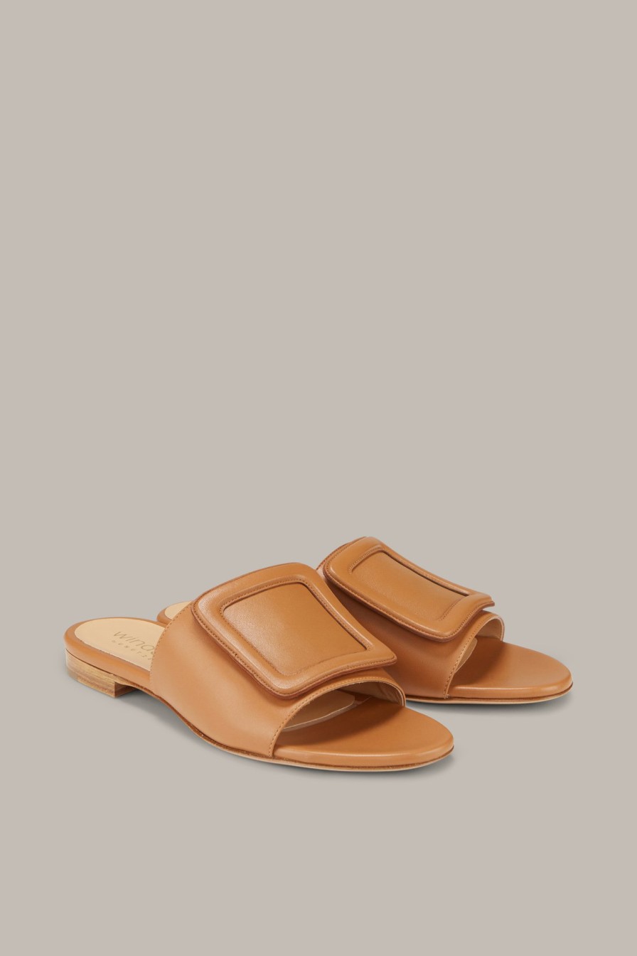 Clearance Windsor Nappa Leather Slide By Unutzer In Cognac