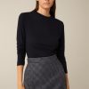 Clearance Windsor Lyocell-Wool Round Neck Pullover In Navy