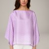 Hot Windsor Silk Twill Poncho In A Lilac Pattern