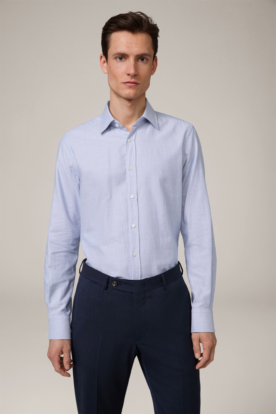 New Windsor Lapo Cotton Shirt In A Blue And White Pattern