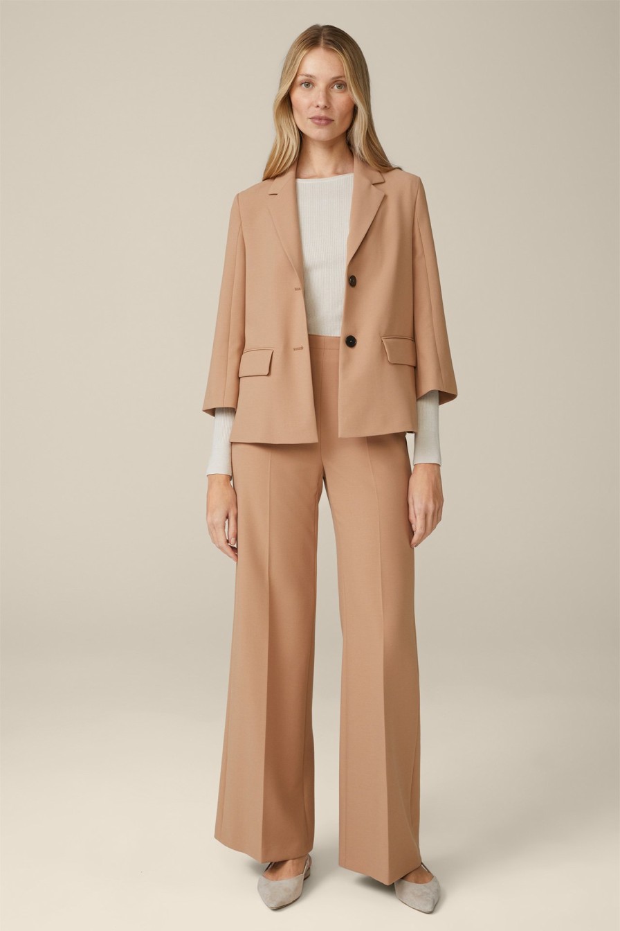 Hot Windsor Crepe Blazer Jacket In Camel