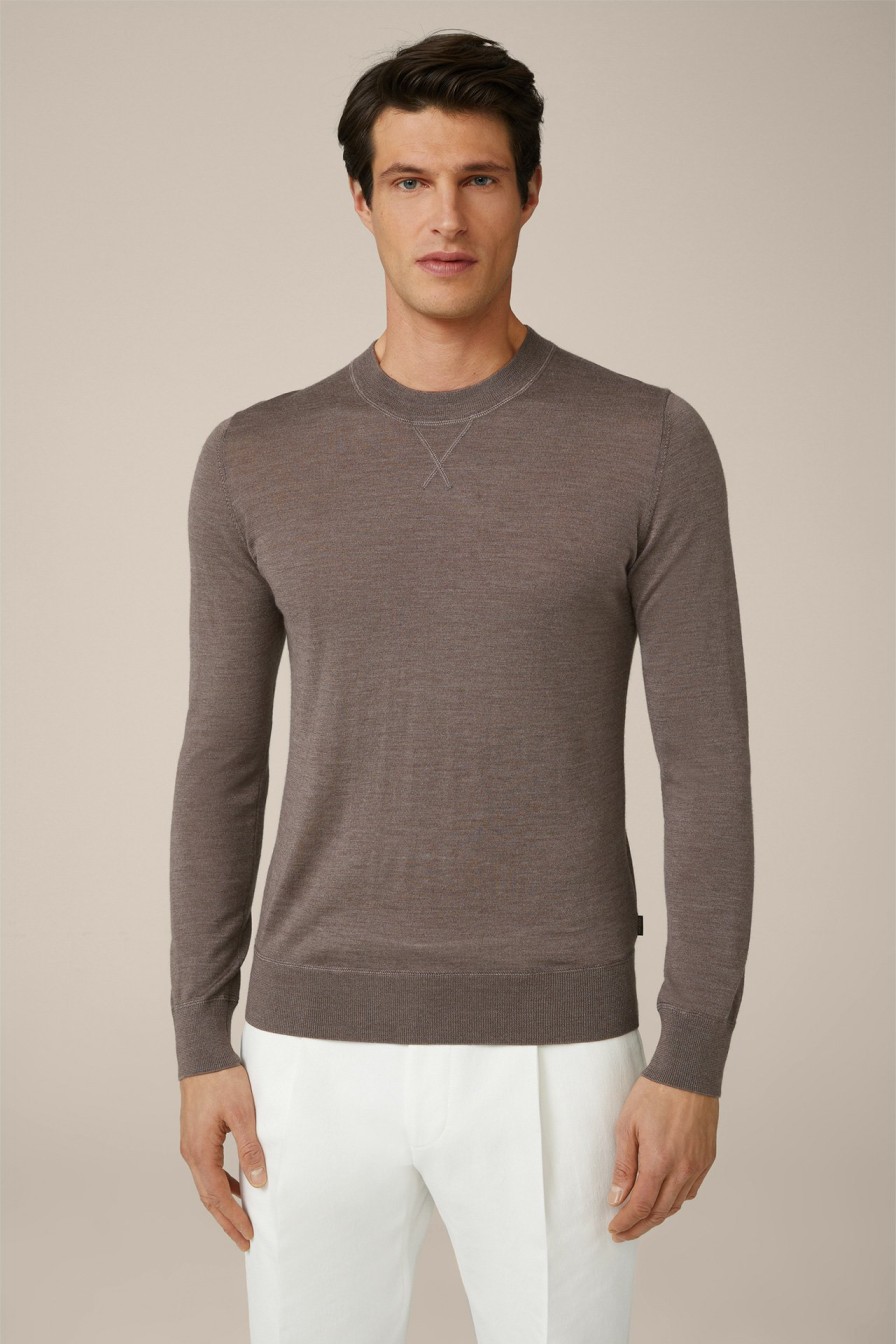 Best Windsor Nando Knitted Sweater With Silk And Cashmere In Brown