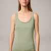 Online Windsor Tencel/Cotton Ribbed Top In Sage